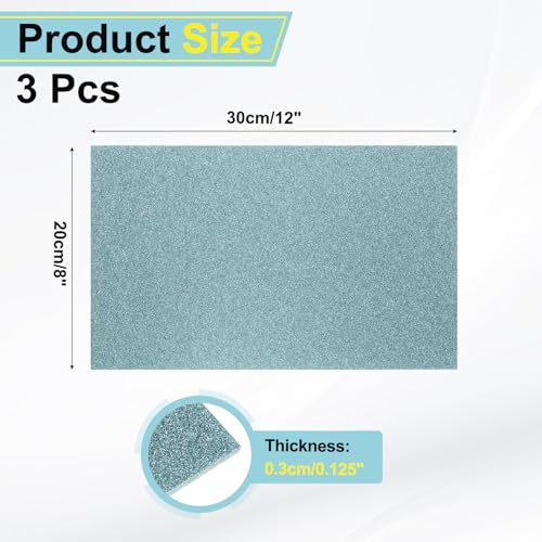 Image of MECCANIXITY 3 Pcs Light Blue Glitter Acrylic Sheets 1 /8 inch Thickness 12 inch x 8 inch Glossy PMMA Fluorescent Plastic Sheets Extruded Translucent Blanks for DIY Art Crafting Laser Cutting & Engraving