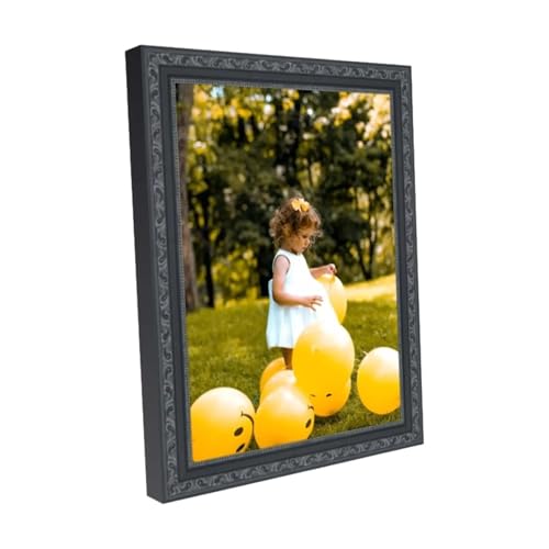 Antique 47x14 Black Picture Frame - Wall Mount Acrylic Glass