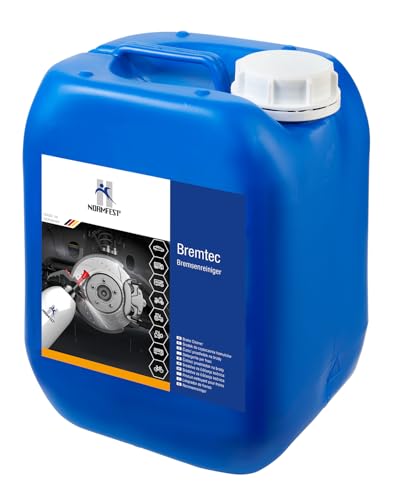Normfest Bremtec Hochleistungs-Bremsenreiniger & Teilereiniger entfernt Öl Fett Bremsstaub & Harze rückstandsfrei acetonfrei schnelle Verdunstung ideal für Werkstatt & Industrie 5 Liter