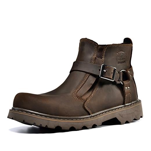Z.SUO Dos Desgaste de Cuero- Botas para Mujer Botas para Hombre Unisex-Adulto (41 EU, Marrón Oscuro)