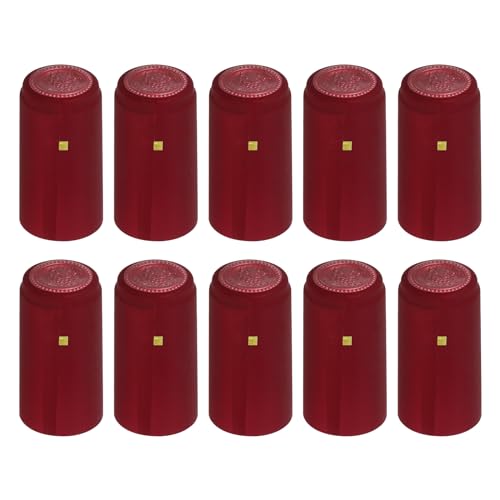 Cápsulas termorretráctiles de PVC rojo con diseño superior en forma de uva, 100 uds 2