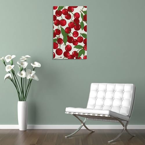 Impression sur toile cerises rouges moderne pour déco murale