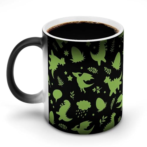 マグカップ かわいい恐竜 恐竜の卵 熱で色が変わる コーヒーカップ 変色カップ セラミック 耐熱 350ml 大容量 ティー マジック ハンドル付き 人気 おしゃれ 陶器 オフィス用 家庭用 贈り物