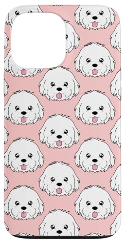Maltese Dog Face Phone Case Gifts Pattern Baby Dog Pink Case for iPhone 13 Pro Max