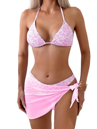 GORGLITTER Triangel Bikini Mit Rock Damen Set...