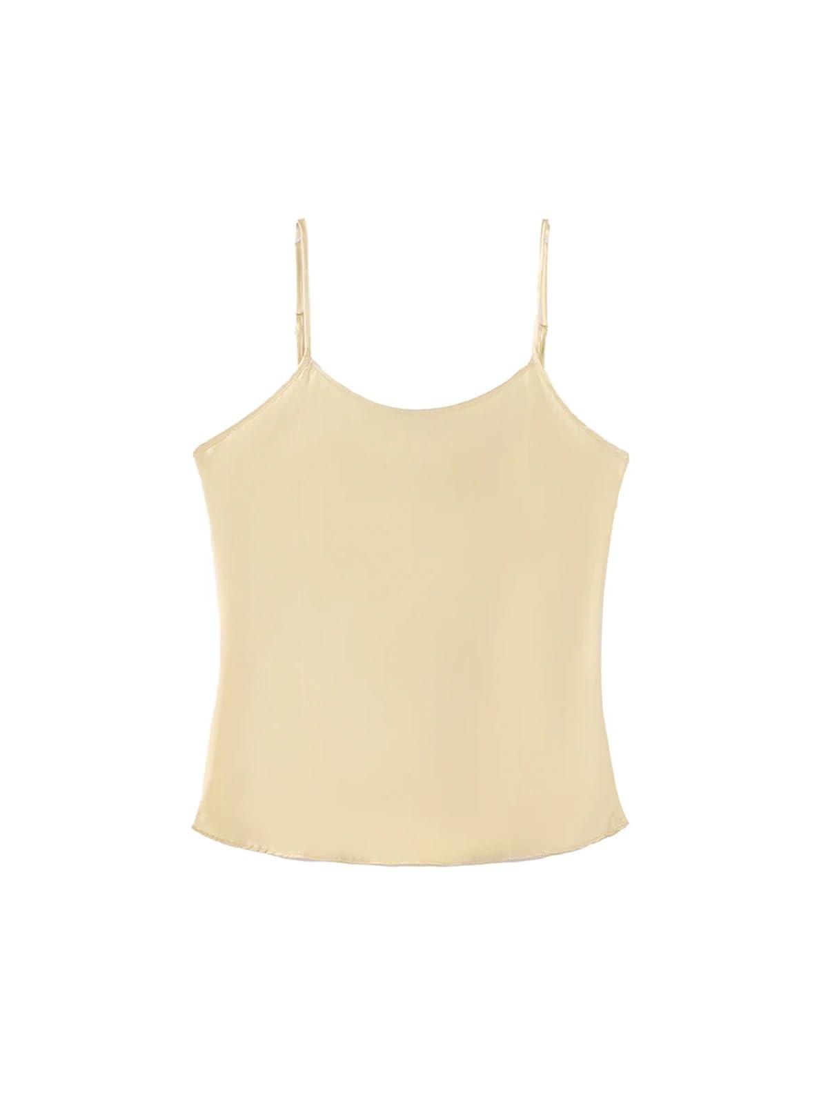 Canotta da Donna in Raso Canotte da Donna in Vera Seta, Canotte comode e Solide, Magliette basiche Primaverili ed estive per Lavoro