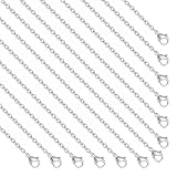 20 Pack Silver Necklace Chain Stainless Steel Link Cable Chain with Lobster Clasps for DIY Jewelry Making(17+19 Inch)