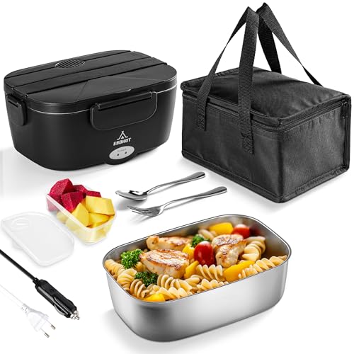 ESOHOT Gamelle Chauffante 80W 1,5L Lunch Box Chauffante Electrique pour 220V 24V 12V