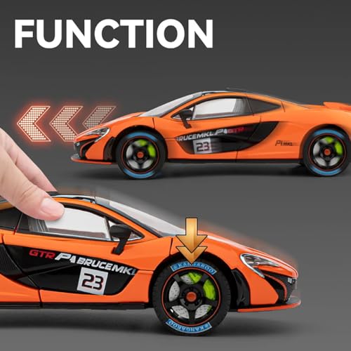 Image of Magicwand 1:24 Scale Die-Cast Mcllaren P1 GTR【Large】【Box Packing】 with 4 Openable Doors,Pull Back Action,Lights,Music【Random Color】【Pack of 1】