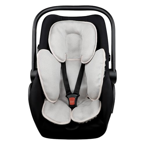 Image of WINGHENLEE 2-in-1 Baby Carseat Head Support, Infant Car Seat Insert for Girls Boys, Soft Babies Neck Support and Body Cushion for Stroller, Baby Swing, Bouncer (Gray)
