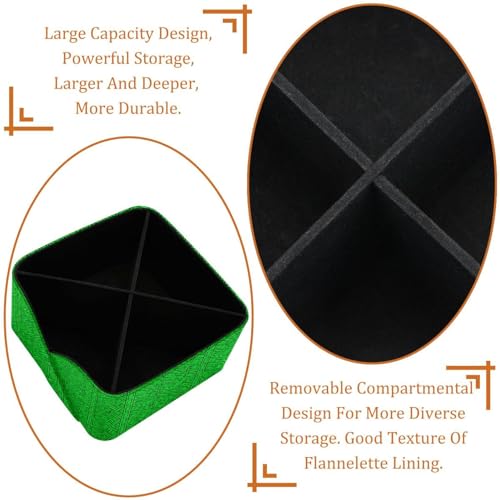 Porte-stylos rectangulaire vert à motif géométrique pour bureau - 5