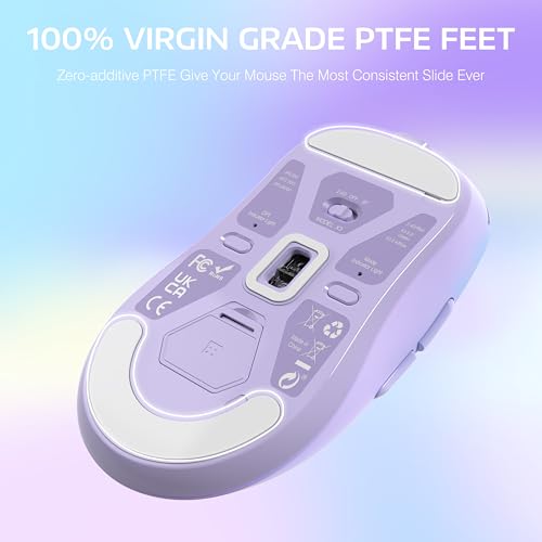 Image of ATTACK SHARK X3 Lightweight Wireless Gaming Mouse with Tri-Mode 2.4G /USB-C Wired /Bluetooth,Up to 26K DPI, PAW3395 Optical Sensor,Kailh GM8.0 Switch,5 programmable buttons for PC /Laptop /Win /Mac(Purple)