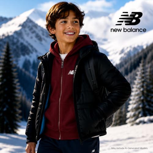 Image of New Balance Boys Zip Up Warm Fleece Hoodie Sweatshirt, Activewear 8-20