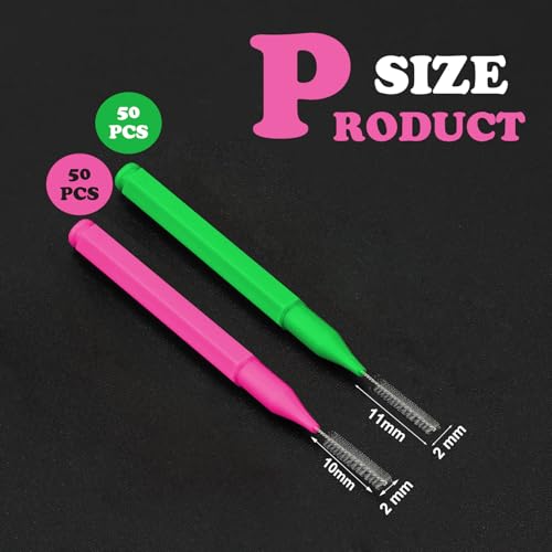 Image of Patelai 100 Pieces Braces Dental Brush for Cleaner Interdental Toothpick Dental Tooth Flossing Head Oral Hygiene Flosser Toothpick Cleaners Tooth Tool(Green,Pink,Mixed Size)