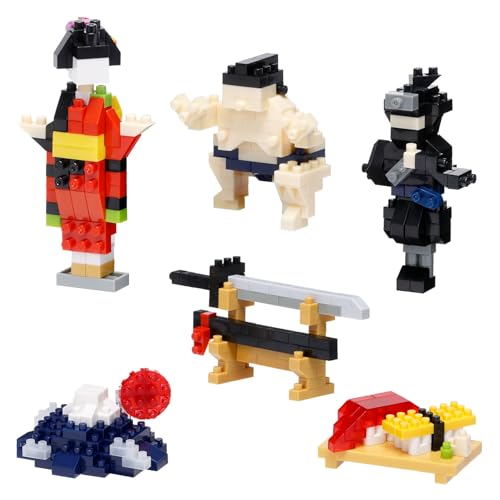 nanoblock - Culture - Japan Surtido 1 (juego completo de 6), kit de construcción de la serie Mininano