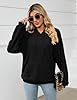 Gemulate Hooded Tops for women uk,Women's Long Sleeve Loose Jumpers Sweatshirt Casual Sweater Hoodie Black X-Large #3
