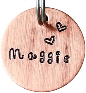 Dog Tag, Minimalist Pet Tag, Pet ID Tag, Heart Dog Tag, Simple Pet Tag, Dog Tag, Dog Tags for Dogs, Hand Stamped Tags, Pet Tag, Cat Tag (1.25")