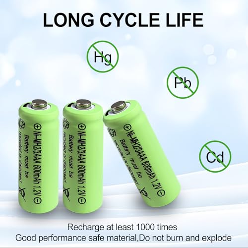 10 pilas recargables NiMH 2/3AAA 1.2V 600mAh miniatura 6