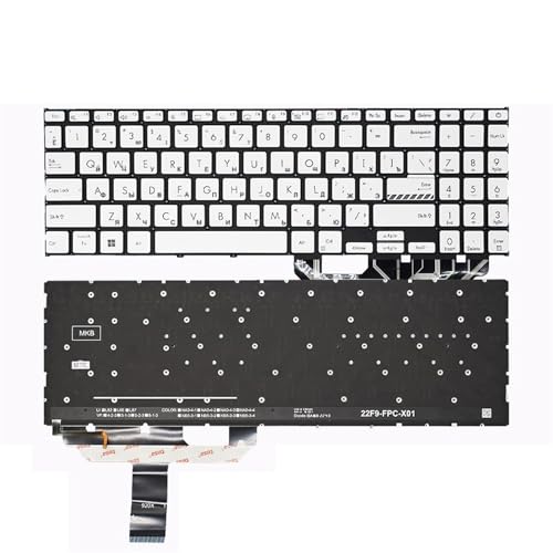 Vivobook 15 X1502 X1502ZA X1502Z X1502VA B1502 B1502CBA �o�b�N���C�g�t�����V�A��m�[�g�p�\�R���L�[�{�[�h(RU Silver Org LED)