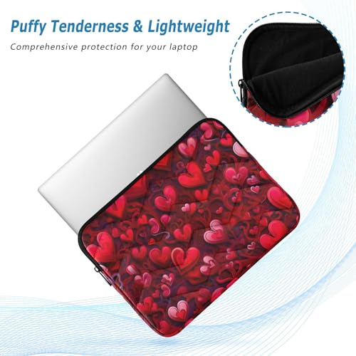 Funda para portátil 13-14 pulgadas con patrón de corazones rojos miniatura 5