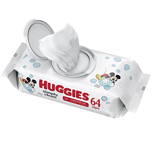 Baby Wipes, Unscented, Huggies Simply Clean Fragrance-Free Baby Diaper Wipes, 1 Flip-Top Pack (64 Wipes Total) #TOP12