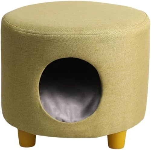 GoufuGui ペットハウス スツール 脚 人が座るためのキャットハウススツール オールシーズン対応 猫 犬 ペット用スツール 靴交換スツール、リビングルームスツール 小型犬 猫用椅子 (体重6kg以下推奨)オールシーズン対応 (グリーン,足付き)