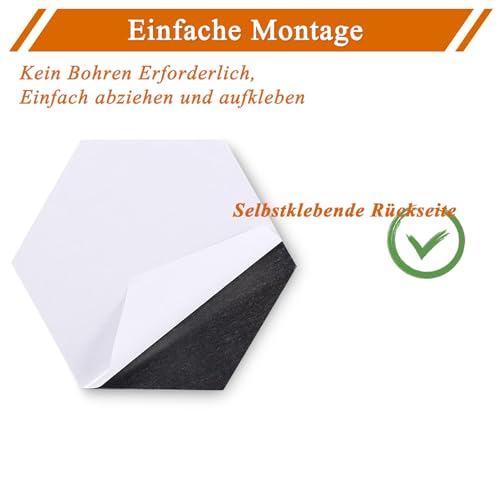 HULAVO Sechseckige Filz Pinnwand, 8 Stück Selbstklebende Heimwerken Pinnwand mit 35 Pinnnadeln für Büro, Schule, Zuhause, Wanddekoration, Aufkleber, Memos, Foto(Grünverlauf)