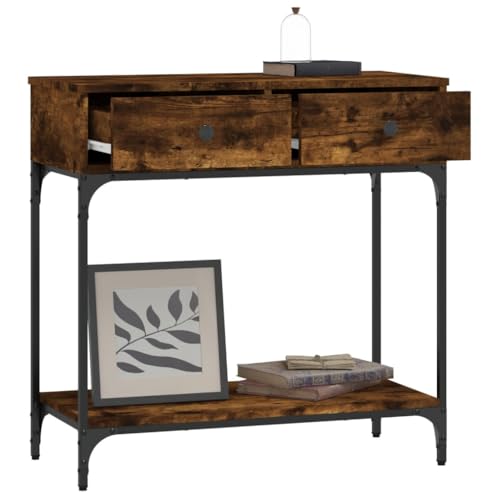 Mesa consola de madera elegante con estructura de metal para salón 8