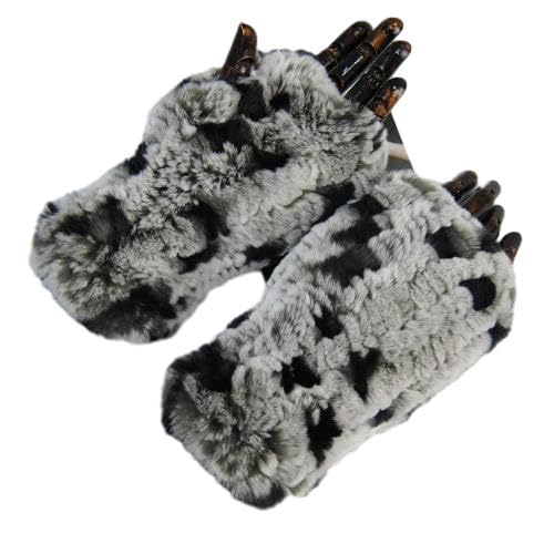 HUBGFEQ Women's Winter Furry Fingerless Gloves with Touchscreen and Warm Wrists. Stretchable and Fluffy.-Colorful 3-Good Elastic 20Cm