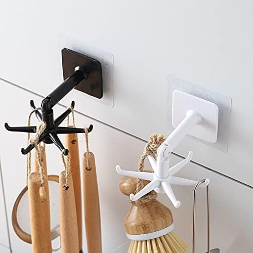 Golida Adjustable 360° Rotating Plastic Folding Hook Wall-Mounted Utensils Hanger Kitchen Utensils Spoon Hook Cabinet Storage Organizer Rack for Home (Multi Color) -2 Pieces
