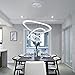 GQZ Modern LED Chandelier Pendant Light with Triangle Ring Adjustable Pendant Light Ceiling Fixture Contemporary for Bedroom Living Room Dining Room Kitchen Island with Remote Control (White)