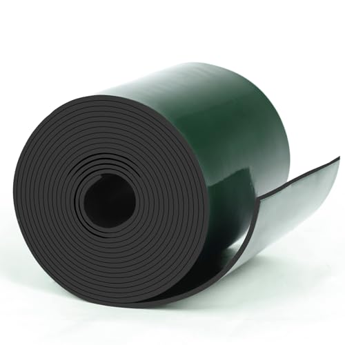 HooTown Adhesive Solid Rubber Strips, 4” Wide x 1/16" Thick x 120" Long Self Neoprene Rubber Sheets Rolls with Adhesive Backing for DIY Gaskets, Pads, Sealing, Liner, Weather Striping, Seals, Crafts