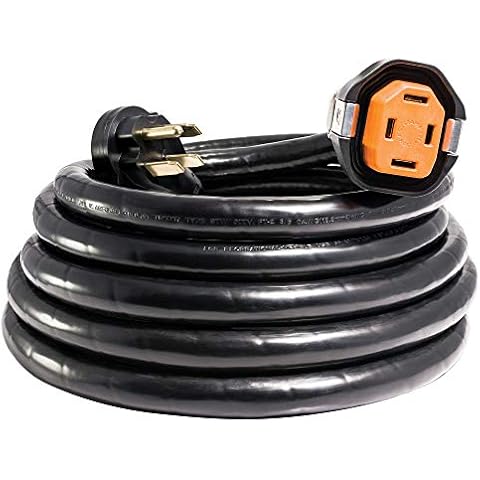 SmartPlug R50304 RV Dual-Configuration Cordset with RV Park Power End - 50 Amp, 30' Length, Black Cover
