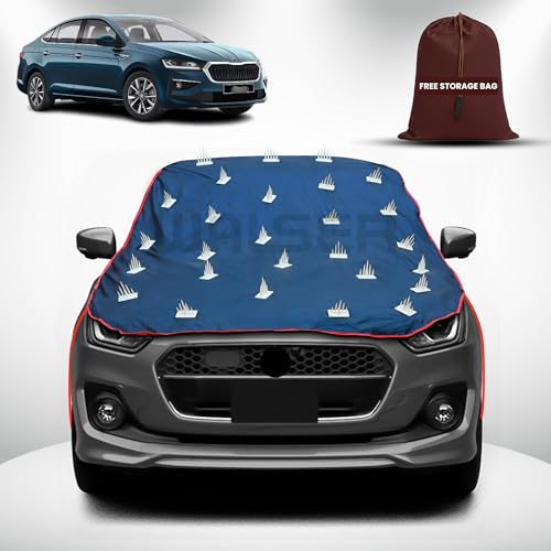 Image of WALSER Spike Car Cover for Skoda Slavia | Anti-Climb Nail Guard for Dogs & Monkeys | Protects Bonnet, Roof & Dicky | UV, Dust & Snow Protection | Spike Cover with 4 Adjustable Hook