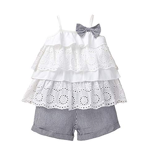 Toddler girls clothes off shoulder tops lace bowknot shirt and fl…