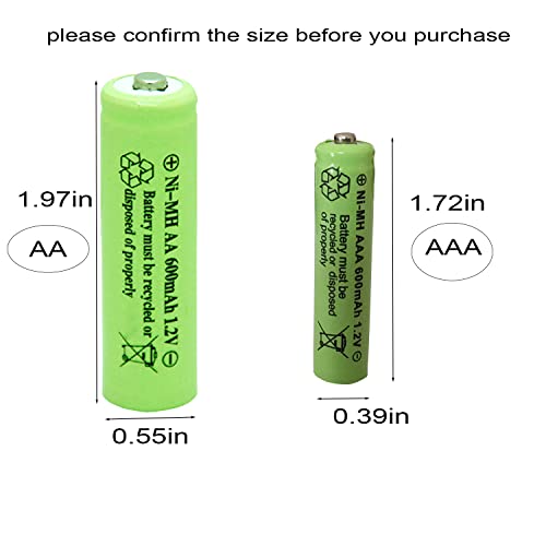 image for GSUIVEER 1.2v AA Nimh 600mAh Rechargeable Battery for Outdoor Solar Li