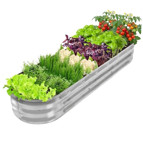 GADI 67-Inch Galvanized Raised Garden Bed, Metal Planter Box for Vegetables and Flowers, Large Outdoor Gardening Kit, Easy DIY Assembly, Weather-Resistant & Rust-Proof