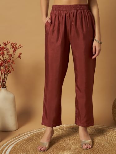 Image of Women Printed 2-Piece Silkblend Kurta & Pants Set