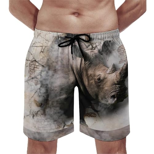 Short de bain homme rhinocéros séchage rapide pour la plage