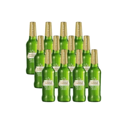 12un Cerveja Stella Pure Gold Sem Glúten Menos Calorias 330ml