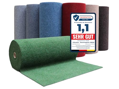 Primaflor Rasenteppich GREEN Meterware mit Noppen | Grün - 1,33m x 1,00m | Outdoor Kunstrasen-teppich wetterfest, wasserfest & pflegeleicht für Balkon, Garten