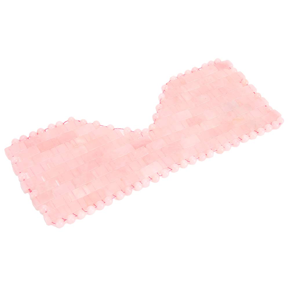 Jade Eye Mask, Jade Stones Maschera per gli Occhi per Dormire per il Viso, Affaticamento degli Occhi Strumento per il Massaggio per la Cura della Pelle Rimuovere le Rughe, Maschera per(Quarzo rosa)