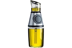 Transparent Oil Dispenser Bottle, Cooking Oil Dispenser, No-Drip 8.5Oz Glass Oil Container With Measurements