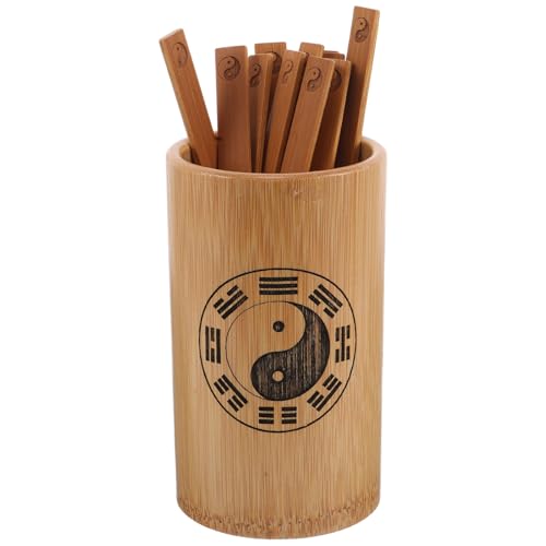 SUPVOX Juego de Varitas de Adivinación Chinas Antiguas de Bambú 12 Varillas y Tubo Portátil para Aprendizaje del I Ching y Feng Shui Accesorio Tradicional para Lectura de Fortuna y de