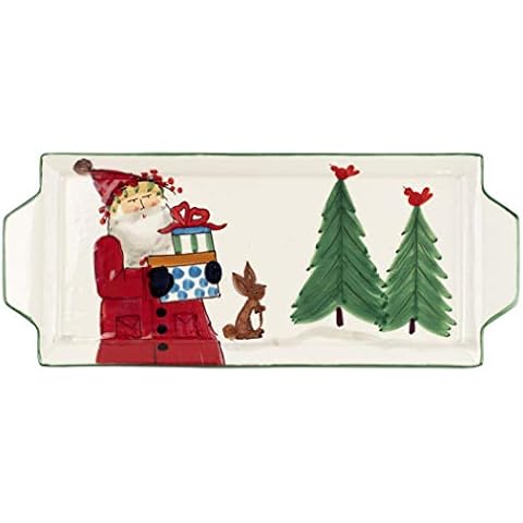Vietri Old St. Nick Handled Rectangular Platter Cover