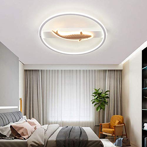 KBEST Luz De Techo LED para Dormitorio Moderno Carp con Control Remoto Lámpara De Techo Regulable Pantalla De Acrílico para Sala De Estar Comedor Cocina Iluminación Interior Cover