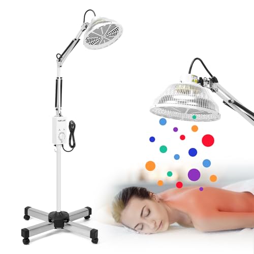 TDP Far Infrared Mineral Heat Lamp 250W Adjustable Infrared Light 5-Level Timer Safe Anti-Burn Design Ideal for Relaxation and Comfort