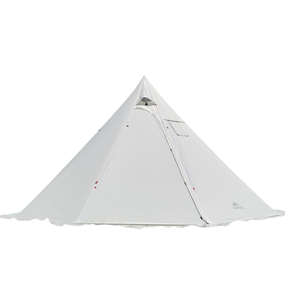 4-6-osobowy gorący namiot Tipi z kuchenką Jack Camping Pyramid Namiot tipi na kemping Wędrówki plecakiem(White)