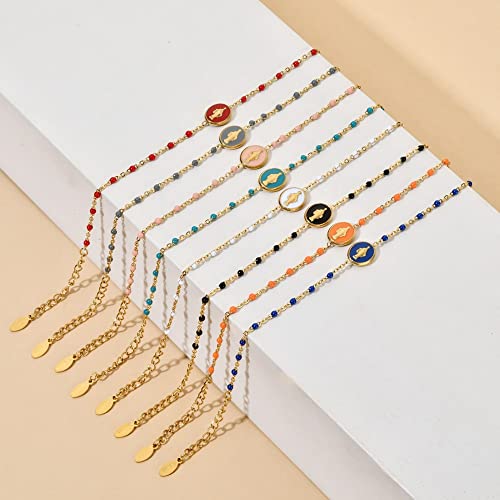 Alternative view of Enamel Stainless Steel Chain Bracelets For Women Charms Vintage Virgin Mary Cross Jesus Bracelet Gifts M88H3 (sl1798-black)