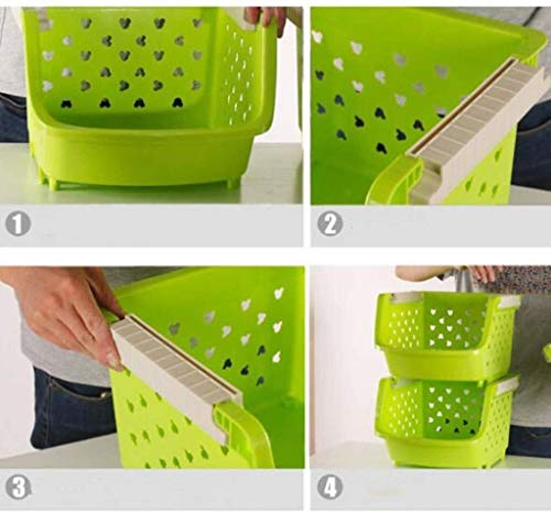 Estantería de frutas y vegetales con ruedas para organizar alimentos en cocina 3